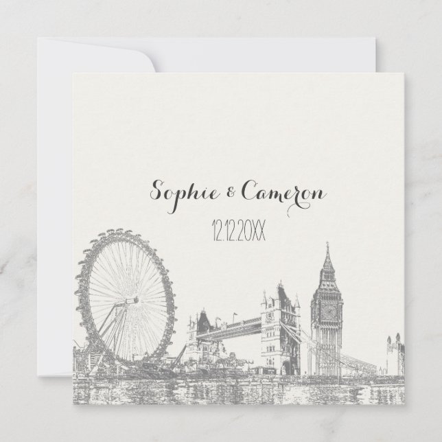 Invitación Color de fondo de PixDezines londres/DIY (Anverso)