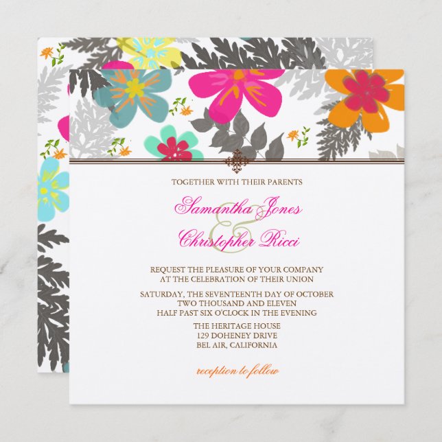 Invitación Color de fondo PixDezines hawaiian jungle/DIY (Anverso / Reverso)