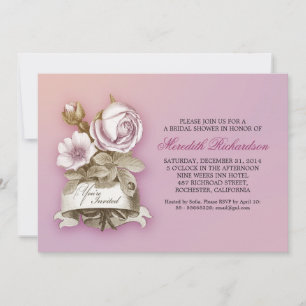 Invitación color de lavanda muda elegante ducha de novia invi