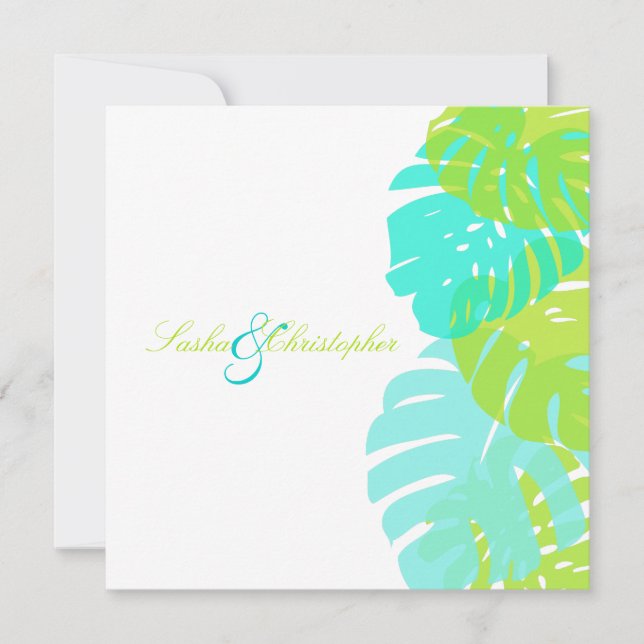 Invitación Color de oligosidad/DIY de PixDezines Monstera (Anverso)