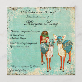 Invitación color de rosa de Baby Shower del búho y