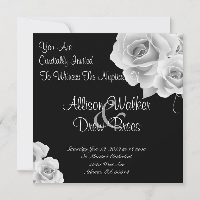 Invitación color de rosa (Noir) (Anverso)