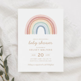 Invitación Color del agua Arcoiris Género Neutral Baby Shower
