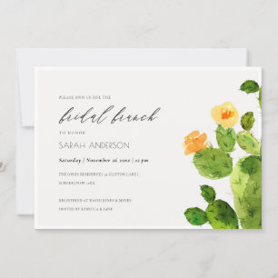 INVITACIÓN COLOR DEL AGUA DESIERTO CACTUS FLORAL BRIDAL BRUNC