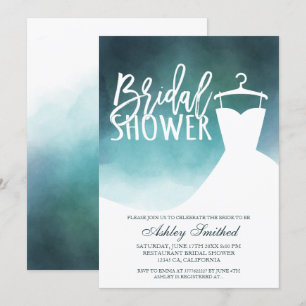 Invitación Color del agua verde elegante vestido de moda Duch