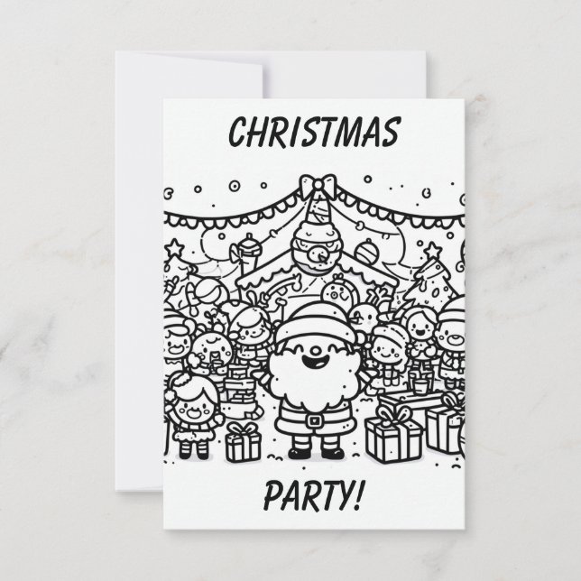 Invitación Color Me in: fiesta de Navidades (Anverso)