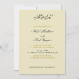 Invitación Color neutro de foto romántica boda