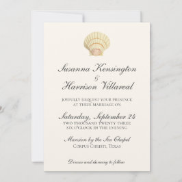 Invitación Color neutro vintage Boda de una sola aguja de con