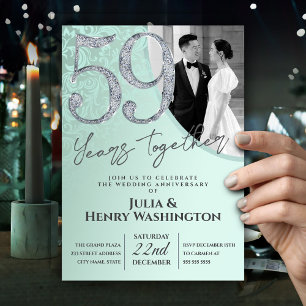 Invitación Color Pastel Suave 59º Aniversario de Boda 