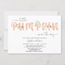 Color Pastel Un Pequeño Calabaza Caer Baby Shower