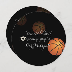 Invitación Color PixDezines Basketball Bar Mitzvah/DIY