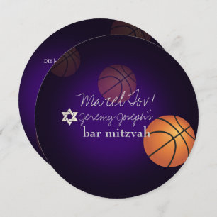 Invitación Color PixDezines Basketball Bar Mitzvah/DIY