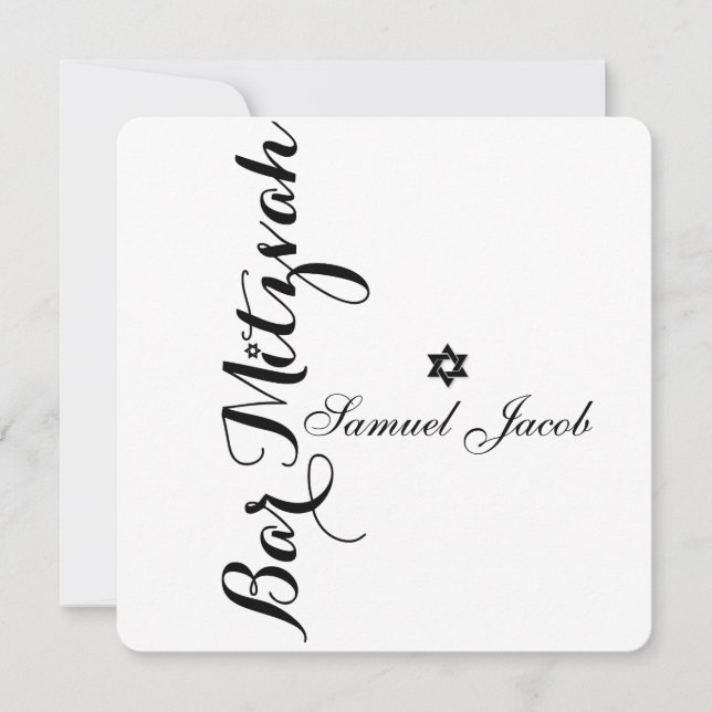 Invitación Color PixDezines Classic Bar Mitzvah/DIY (Anverso)