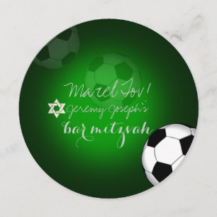 Invitación Color PixDezines Soccer Bar Mitzvah/DIY