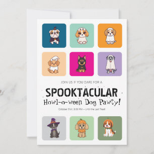 Invitación Color Pop Moderno Howl O Ween Dog Halloween Party