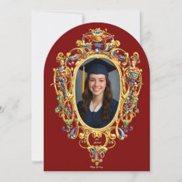 Invitación Color Rococo Cartouche Photo Template Graduation