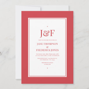 Invitación Color Rojo Lujoso Boda