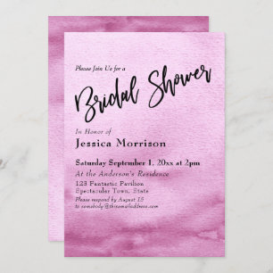 Invitación Color rosa brillante Ombre Ducha Británica