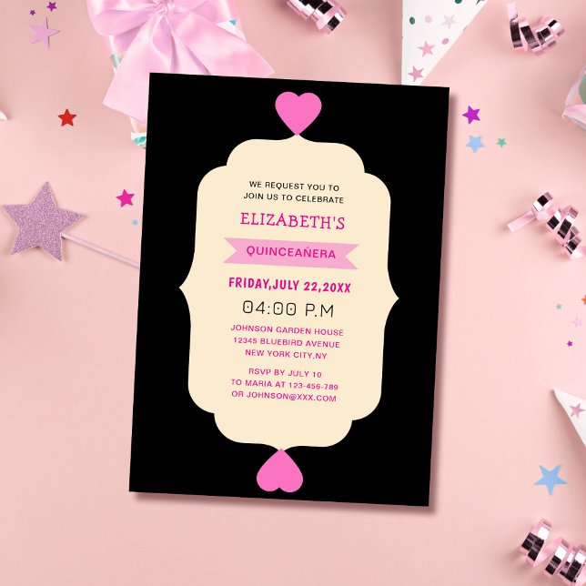 Invitación color rosa y crema quinceañera (Subido por el creador)