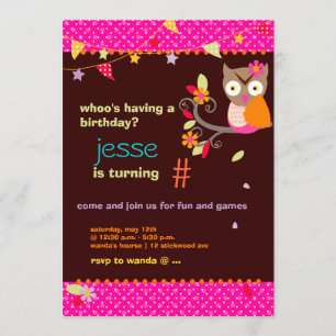 Invitación Color rosado/Naranja caliente/DIY ... Fiesta de cu