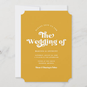 Invitación Color simple Personalizado Boda retro moderno códi