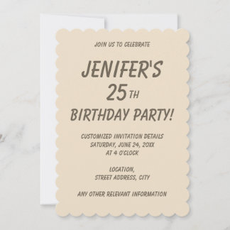 Invitación Color sólido beige Champagne liso