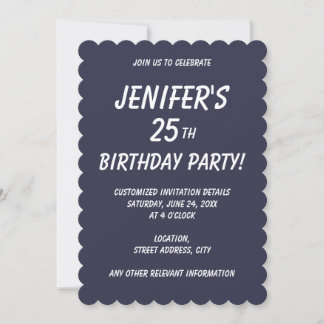 Invitación Color sólido liso Noche azul oscuro