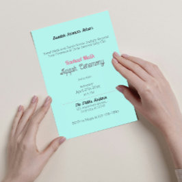 Invitación Color sólido verde azulado, Baby Girl Aqiqah Baby 