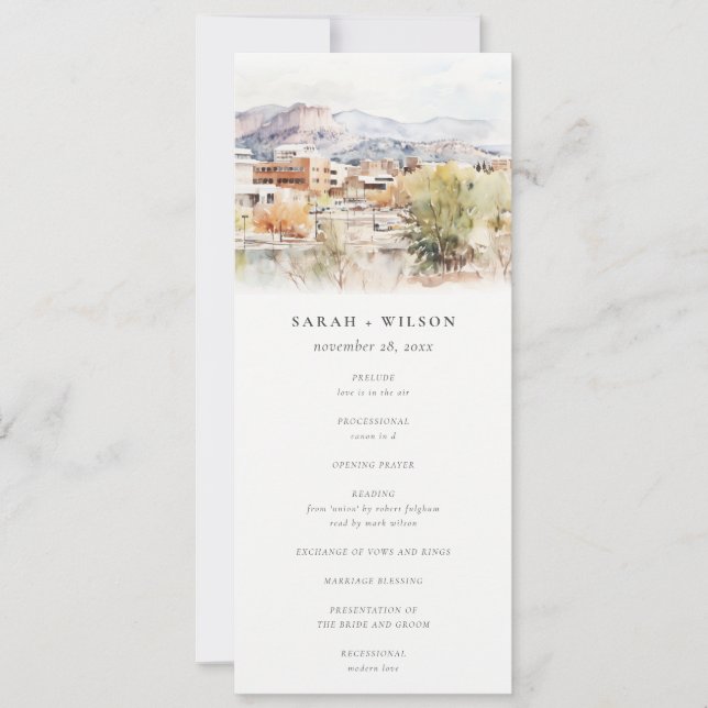 Invitación Colorado Springs, Colorado Wedding Program (Anverso)