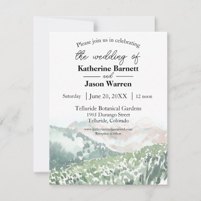 Invitación Colorado Wildflowers Mountains Summer Watercolor (Anverso)
