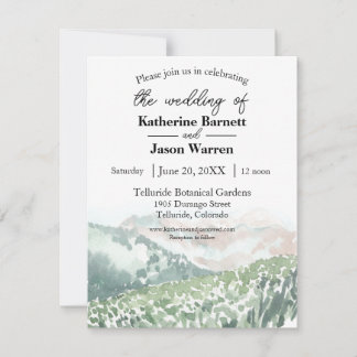 Invitación Colorado Wildflowers Mountains Summer Watercolor