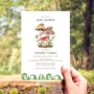 Invitación Colorante de agua encantada hongo Baby Shower Invi
