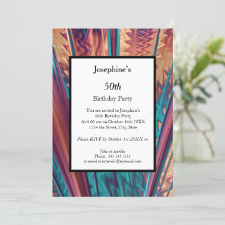 Invitación Colores abstractos 50.ª fiesta de cumpleaños