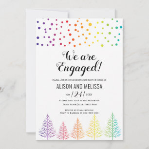 Invitación Colores arcoiris marchas de compromiso lesbianas