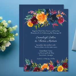 Invitación Colores brillantes acuarela Boda floral