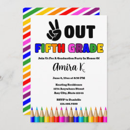 Invitación Colores brillantes dan paz al partido de graduació