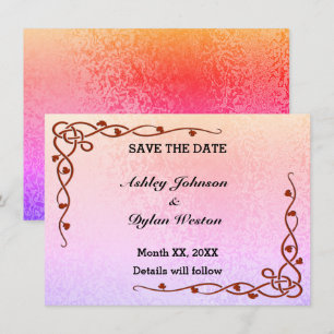 Invitación Colores brillantes de otoño morado rosado Guardar 