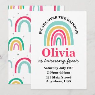 Invitación Colores brillantes del arcoiris