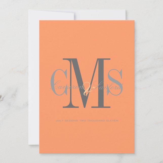 Invitación Colores contemporáneos/clásicos/naranjas+especias/ (Anverso)