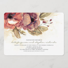 Invitación Colores de agua - Boda elegante de vintage floral