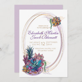 Invitación Colores de agua potentes, Boda púrpura