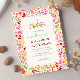 Invitación Colores de agua vibrantes Boda de las flores de tu