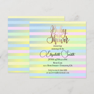 Invitación Colores de arcoiris en la ducha de bebé