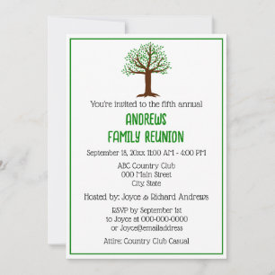 Invitación Colores de bricolaje Reunión familiar del árbol ge