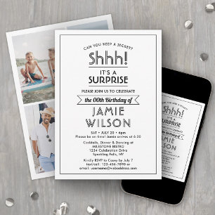 Invitación Colores de bricolaje • ¡Shhh! Cumpleaños sorpresa 