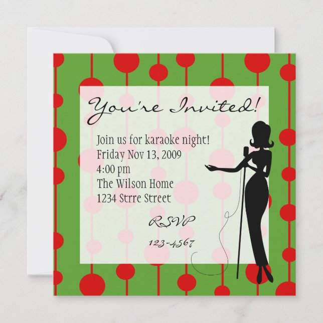 Invitación Colores de cantantes de salón Navidades (Anverso)