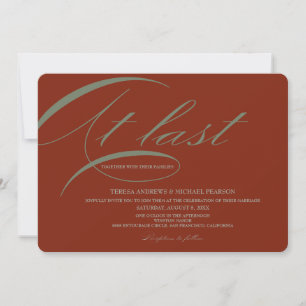Invitación Colores de la boda otoño Naranja Verde por fin