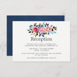 Invitación Colores de moda Watercolor Floral Boda en recepció