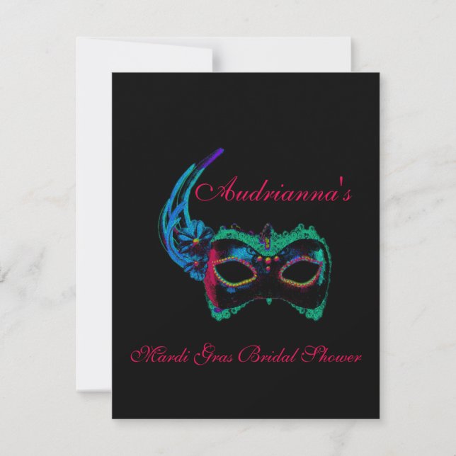 Invitación "Colores de neón múltiples nupciales de la ducha (Anverso)