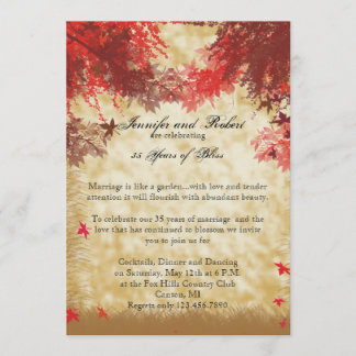 Invitación Colores de Otoño: Aniversario de Ramas Burdeos y R